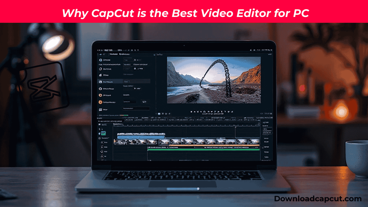 CapCut Pro for PC video editing interface on Windows laptop showing multi-layer editing features.