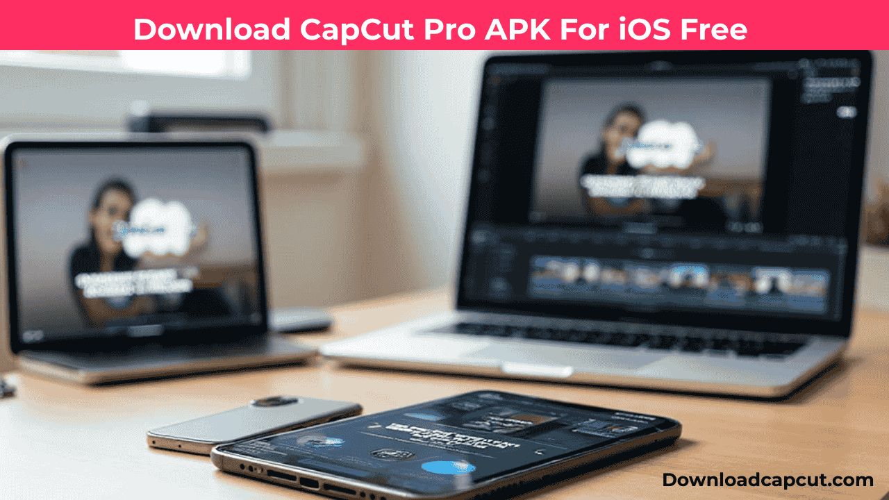 "Apple devices running CapCut Pro APK For iOS free download with no watermark editing."